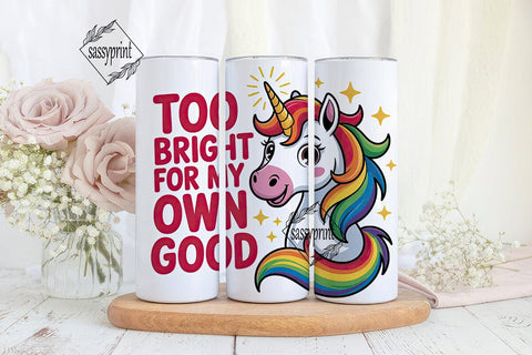 Rainbow Unicorn Tumbler Wrap Sublimation sassyprint 