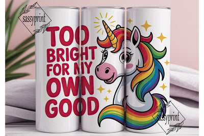 Rainbow Unicorn Tumbler Wrap Sublimation sassyprint 