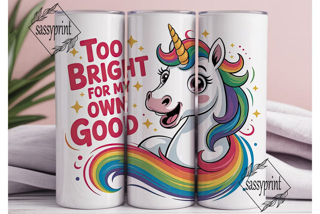 Rainbow Unicorn Tumbler Wrap Sublimation sassyprint 