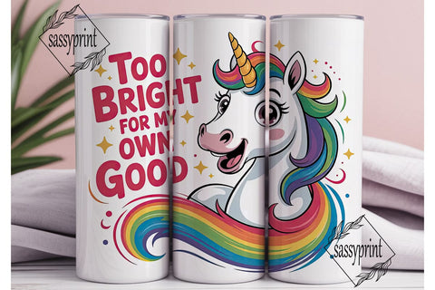 Rainbow Unicorn Tumbler Wrap Sublimation sassyprint 
