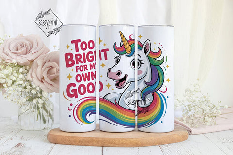 Rainbow Unicorn Tumbler Wrap Sublimation sassyprint 