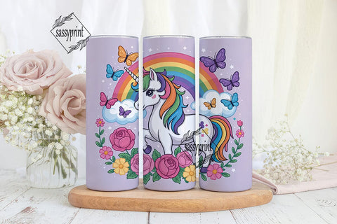 Rainbow Unicorn Tumbler Wrap Sublimation sassyprint 