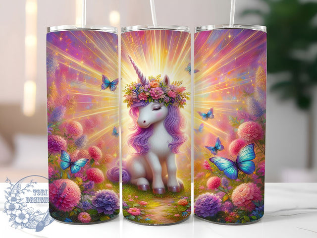 Rainbow Unicorn Whimsical Fantasy Tumbler, Cute Magical Tumbler, 20oz Unicorn Design, Whimsical Tumbler Wrap, Rainbow Unicorn Sublimation, Fantasy Creature Tumbler, Kawaii Unicorn Tumbler Sublimation ToriDesigns 