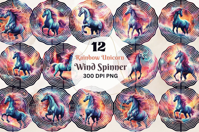 Rainbow Unicorn wind spinner Sublimation Regulrcrative 