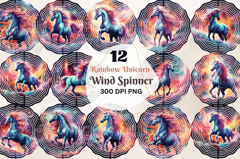 Rainbow Unicorn wind spinner Sublimation Regulrcrative 