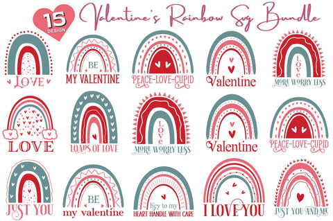 Rainbow Valentine's Svg Bundle SVG Regulrcrative 