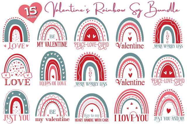 Rainbow Valentine's Svg Bundle SVG Regulrcrative 