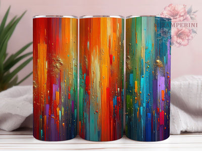 Rainbow Watercolor Brushstroke Tumbler, Watercolor Tumbler, Artistic 20oz Wrap, Sublimation Design, Stylish Gift Idea, Colorful Wrap, Creative Watercolor Tumbler Sublimation Li Zamperini 
