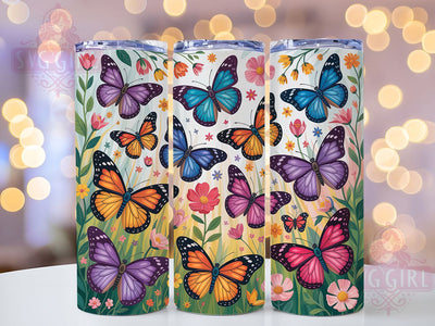 Rainbow Whimsical Butterfly Tumbler, Colorful Butterfly Tumbler, 20oz Tumbler Wrap, Sublimation Design, Nature Lover Gift, Vibrant Butterfly Wrap, Whimsical Rainbow Tumbler Sublimation SvggirlplusArt 