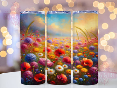 Rainbow Wildflower Field Tumbler, Wildflower Field Tumbler, Colorful Flower Wrap, Rustic Rainbow Wrap, Elegant Wildflower Wrap, Sublimation Design, Trendy Gift Idea Sublimation SvggirlplusArt 