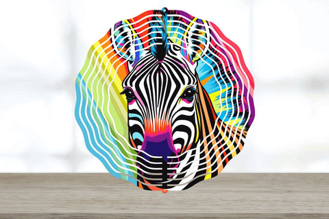 Rainbow Zebra Wind Spinner Sublimation Regulrcrative 
