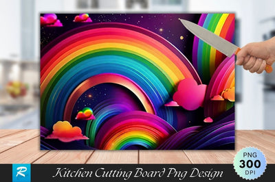 Rainbows Background Wallpaper Cutting Board PNG Design Sublimation Regulrcrative 