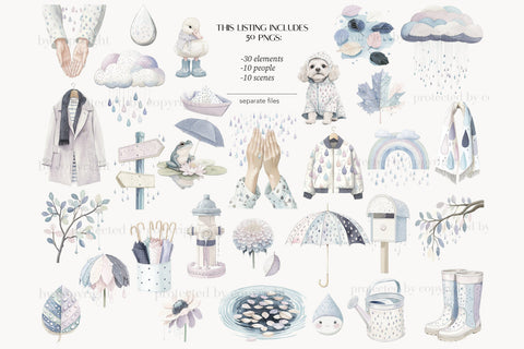Rainy Day Clipart | Autumn Fall Umbrella Image | City Woman SVG GlamArtZhanna 