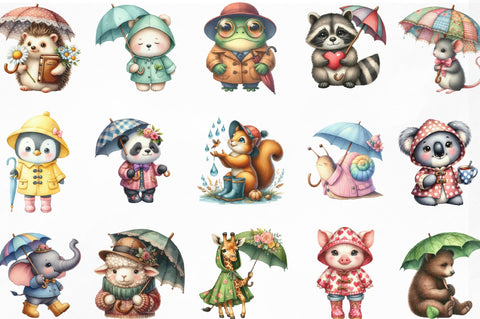 Rainy Day Cute Animals Sublimation PNG Sublimation SVGista 