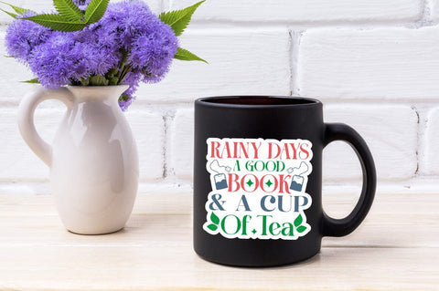 Rainy Days A Good Book & A Cup Of Tea SVG Design SVG Designangry 
