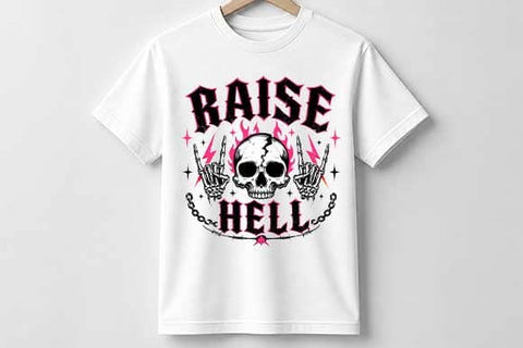 Raise Hell Skull Gothic PNG Digital Download SVG BillahCrafts 