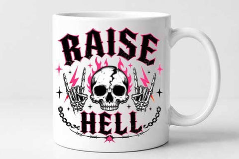 Raise Hell Skull Gothic PNG Digital Download SVG BillahCrafts 
