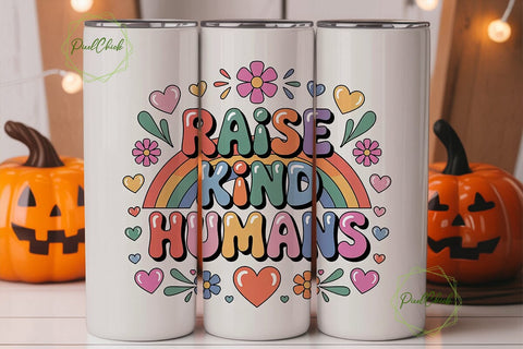 Raise Kind Humans 20oz Tumbler Wrap Sublimation PixelChick 