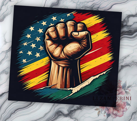 Raised Fist BLM 20oz Tumbler, BLM Tumbler Wrap, 20oz Tumblers, Black History Month, Protest Mug, Sublimation Cup, Social Justice Gifts Sublimation Li Zamperini 