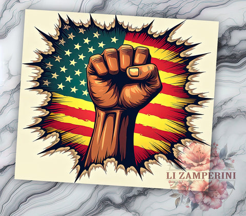 Raised Fist BLM 20oz Tumbler, BLM Tumbler Wrap, 20oz Tumblers, Black History Month, Protest Mug, Sublimation Cup, Social Justice Gifts Sublimation Li Zamperini 