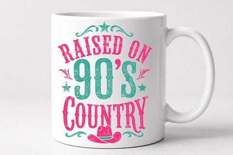 Raised On 90s Country PNG Retro Country Music Digital Download SVG BillahCrafts 