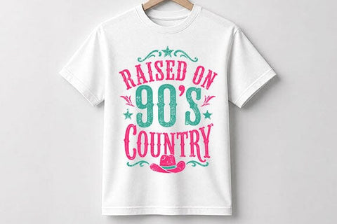 Raised On 90s Country PNG Retro Country Music Digital Download SVG BillahCrafts 