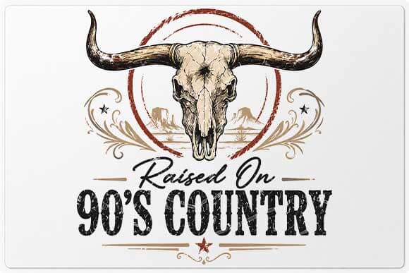 Raised On 90s Country PNG | Vintage Western Longhorn Digital Download SVG BillahCrafts 