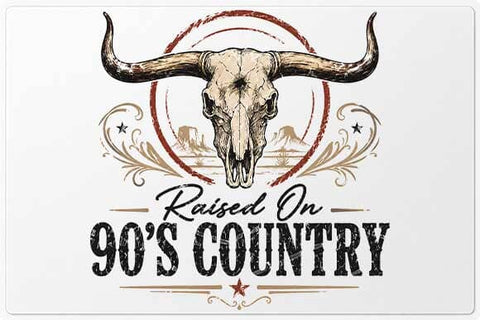 Raised On 90s Country PNG | Vintage Western Longhorn Digital Download SVG BillahCrafts 