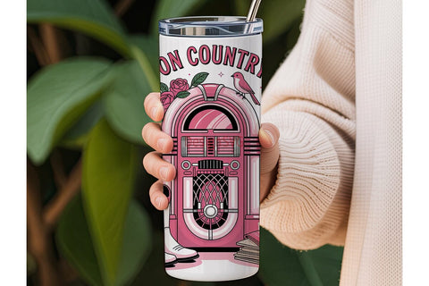 Raised on Country Music 20oz Tumbler Sublimation DesignSVG 