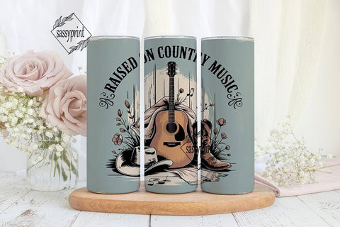 Raised on Country Music 20oz Tumbler Sublimation sassyprint 