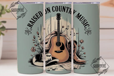 Raised on Country Music 20oz Tumbler Sublimation sassyprint 