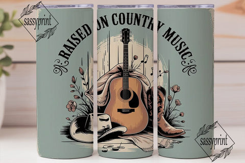 Raised on Country Music 20oz Tumbler Sublimation sassyprint 