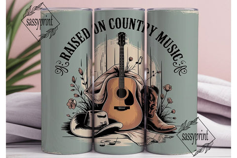 Raised on Country Music 20oz Tumbler Sublimation sassyprint 