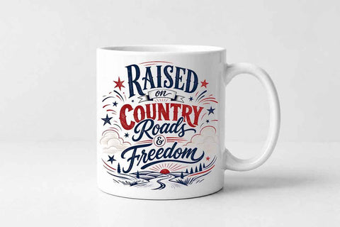 Raised On Country Roads Freedom PNG | Country Lifestyle Sublimation Design SVG BillahCrafts 