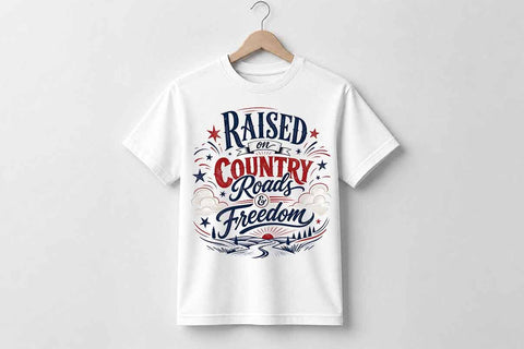 Raised On Country Roads Freedom PNG | Country Lifestyle Sublimation Design SVG BillahCrafts 