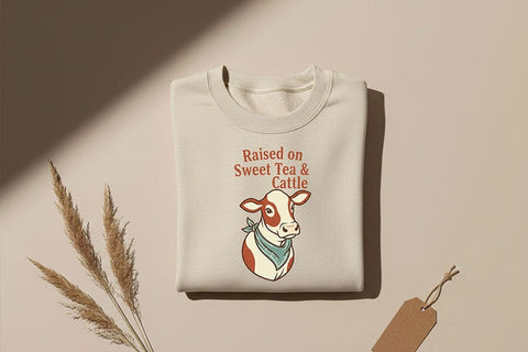 Raised on Sweet Tea & Cattle Png, Western Cowgirl Sublimation Design, Southern Country Girl Shirt Graphic, Farm Life Png, Ranch Wife Clipart SVG TiffsCraftyCreations 