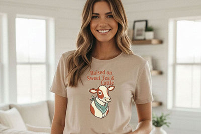 Raised on Sweet Tea & Cattle Png, Western Cowgirl Sublimation Design, Southern Country Girl Shirt Graphic, Farm Life Png, Ranch Wife Clipart SVG TiffsCraftyCreations 