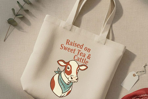 Raised on Sweet Tea & Cattle Png, Western Cowgirl Sublimation Design, Southern Country Girl Shirt Graphic, Farm Life Png, Ranch Wife Clipart SVG TiffsCraftyCreations 
