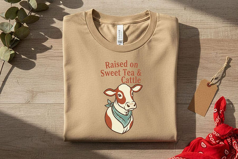 Raised on Sweet Tea & Cattle Png, Western Cowgirl Sublimation Design, Southern Country Girl Shirt Graphic, Farm Life Png, Ranch Wife Clipart SVG TiffsCraftyCreations 