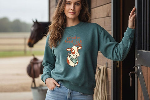 Raised on Sweet Tea & Cattle Png, Western Cowgirl Sublimation Design, Southern Country Girl Shirt Graphic, Farm Life Png, Ranch Wife Clipart SVG TiffsCraftyCreations 