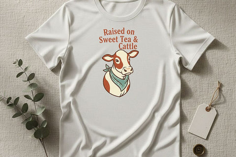 Raised on Sweet Tea & Cattle Png, Western Cowgirl Sublimation Design, Southern Country Girl Shirt Graphic, Farm Life Png, Ranch Wife Clipart SVG TiffsCraftyCreations 