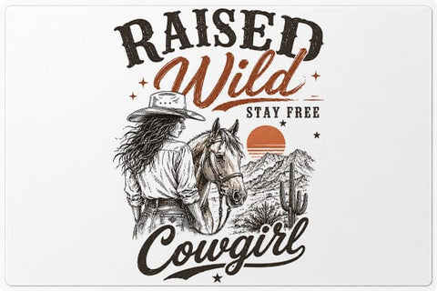 Raised Wild Stay Free Cowgirl PNG | Western Cowgirl Sublimation PNG SVG BillahCrafts 