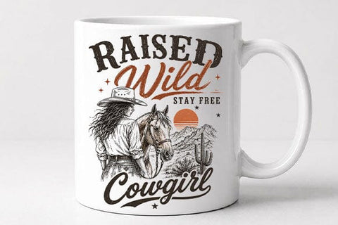 Raised Wild Stay Free Cowgirl PNG | Western Cowgirl Sublimation PNG SVG BillahCrafts 