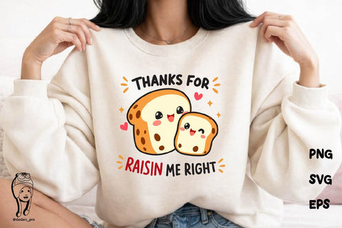 Raisin Me Right SVG – Cute Kawaii Bread Mother’s Day Design SVG dadan_pm 