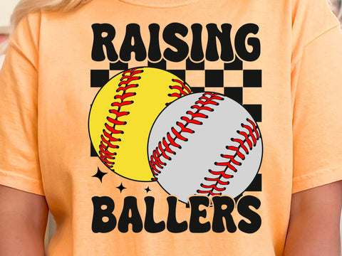 Raising Ballers Svg, Baseball Svg, Softball T-shirt, Mama Of Both, Gift For Mom SVG DesignDestine 
