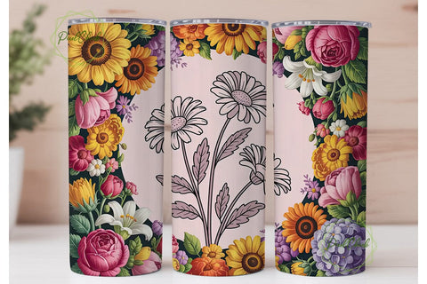Raising Wildflowers 20oz Tumbler Wrap Sublimation PixelChick 