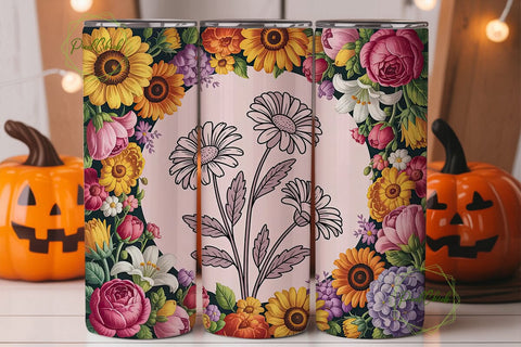 Raising Wildflowers 20oz Tumbler Wrap Sublimation PixelChick 