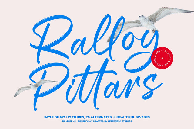 Ralloy Pittars - Bold Brush Font Font Letterena Studios 