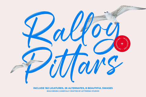 Ralloy Pittars - Bold Brush Font Font Letterena Studios 