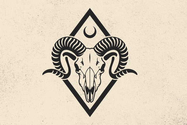 Ram Skull SVG File, Ram Skull PNG, Mystical svg, Crescent Moon svg, Ram Skull Clipart, Southwest SVG, Boho svg, Longhorn svg SVG DesignDestine 